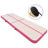 vidaXL Esterilla inflable de gimnasia con bomba PVC rosa 800x100x20 cm