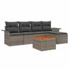 vidaXL Conjunto de sof&aacute;s de jard&iacute;n 6 uds. Gris rat&aacute;n sint&eacute;tico