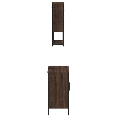 vidaXL Set de muebles baño 2 pzas madera contrachapada marrón roble