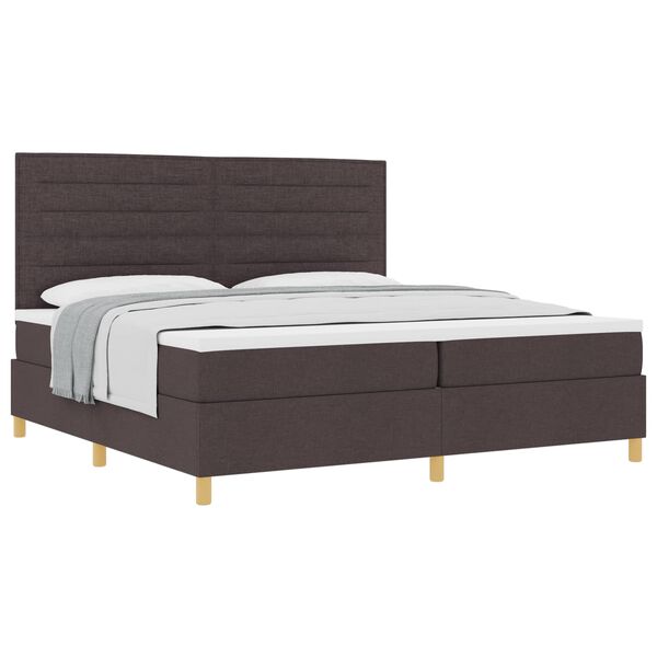 vidaXL Cama tipo Box Spring Marr&oacute;n Oscuro 200 x 200 cm tela