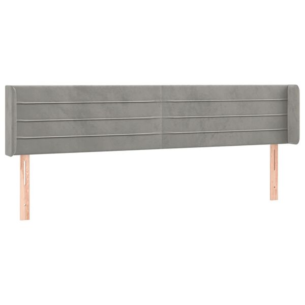 vidaXL Cabecero de terciopelo gris claro 203x16x78/88 cm