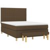vidaXL Cama box spring con colch&oacute;n tela marr&oacute;n oscuro 140x200 cm