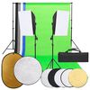 vidaXL Kit de estudio fotogr&aacute;fico con set de luces, fondo y reflector