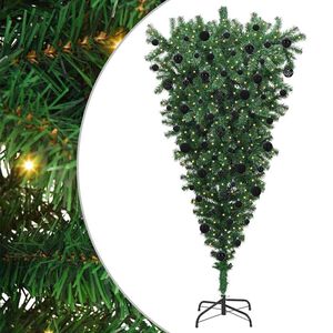 vidaXL &Aacute;rbol de Navidad artificial preiluminado al rev&eacute;s con juego de bolas