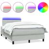 vidaXL Cama box spring con colch&oacute;n y LED terciopelo rosa 90x220 cm