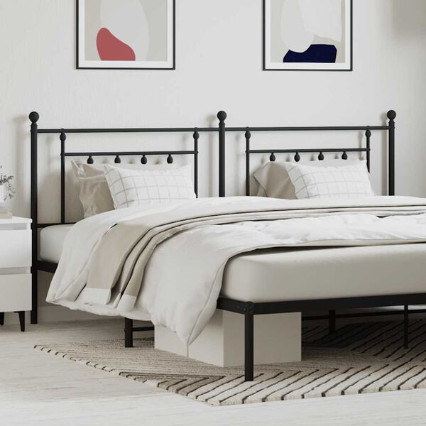 vidaXL Cabecero de metal negro 200 cm