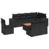 vidaXL Set de sof&aacute;s de jard&iacute;n 8 piezas y cojines rat&aacute;n sint&eacute;tico negro