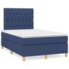 vidaXL Cama box spring con colch&oacute;n tela azul 120x200 cm