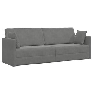 vidaXL Sof&aacute;-cama de piso Gris oscuro 213 x 70 x 77 cm Terciopelo