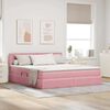 vidaXL Cama con almacenamiento Rosa 180 x 200 cm Terciopelo