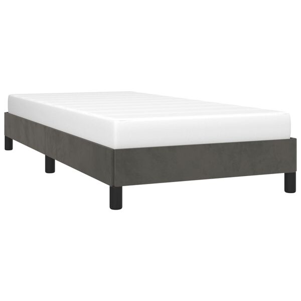 vidaXL Estructura de cama sin colch&oacute;n terciopelo gris oscuro 90x190 cm