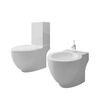 vidaXL Juego de v&aacute;ter WC y bid&eacute; de cer&aacute;mica blanco