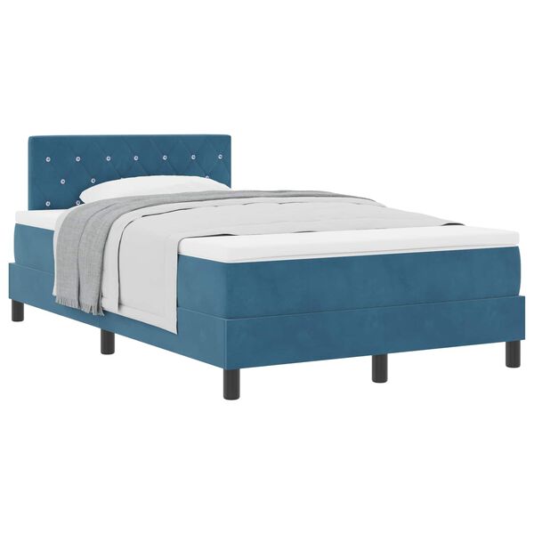vidaXL Cama tipo Box Spring Azul Oscuro 120 x 200 cm Terciopelo