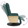 vidaXL Sill&oacute;n reclinable de masaje con reposapi&eacute;s tela verde oscuro