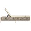 vidaXL Tumbona con coj&iacute;n rat&aacute;n sint&eacute;tico beige