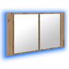 vidaXL Armario con espejo de ba&ntilde;o Roble artisan 80 x 12 x 45 cm