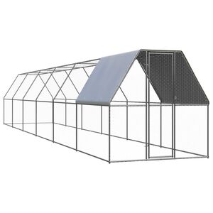vidaXL Jaula gallinero de exterior de acero galvanizado 2x12x2 m