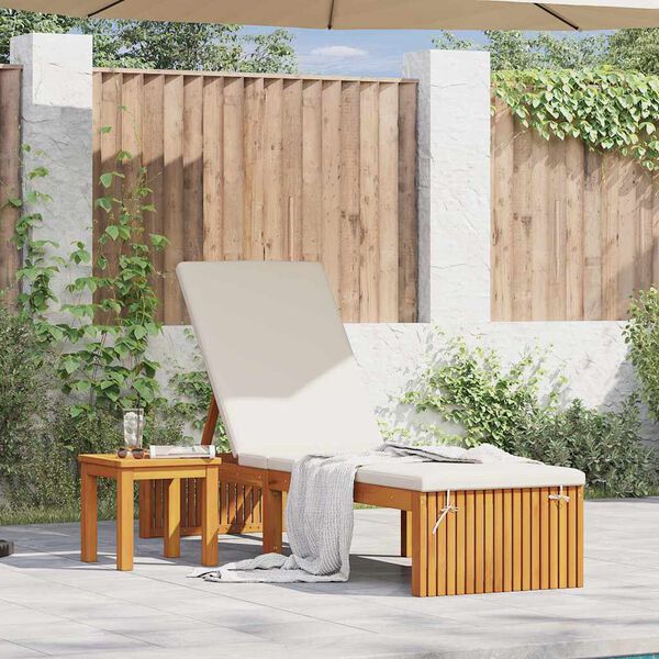 vidaXL Tumbona Marrón 200 x 55 x 94cm Madera maciza de Acacia