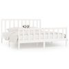 vidaXL Estructura de cama madera maciza blanco Supe King 180x200 cm