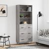 vidaXL Aparador alto madera contrachapada gris sonoma 69,5x34x180 cm