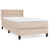 vidaXL Cama box spring con colchón cuero sintético capuchino 80x200 cm