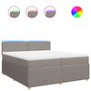 vidaXL Cama box spring con colch&oacute;n tela gris taupe 200x200 cm