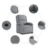 vidaXL Sill&oacute;n reclinable de tela gris claro