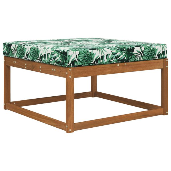 vidaXL Coj&iacute;n para sof&aacute; de exterior Patr&oacute;n de hoja 80 x 80 x 8 cm