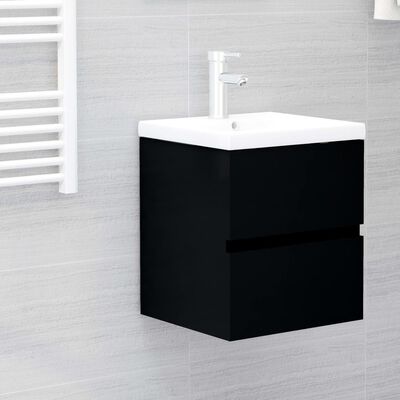 vidaXL Armario para lavabo madera de ingeniería negro 41x38,5x45 cm
