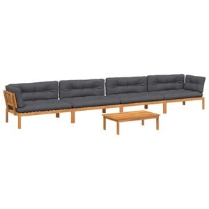 vidaXL Set de sof&aacute;s de palets de jard&iacute;n y cojines 5 pzas madera acacia