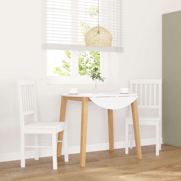 vidaXL Sillas de comedor 2 unidades madera maciza de caucho blanco