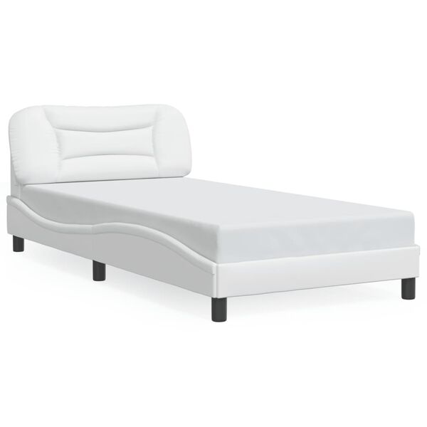 vidaXL Estructura de cama sin colch&oacute;n Hvar cuero sint&eacute;tico blanco 100x200cm