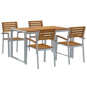 vidaXL Conjunto de Comedor de Jardín 5 pcs Gris