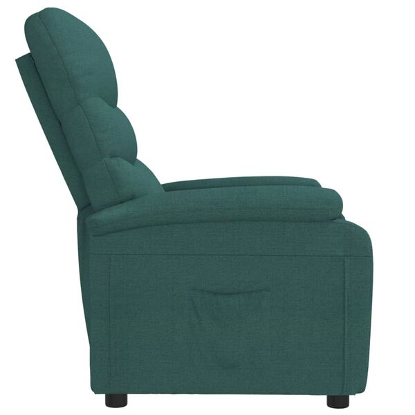 vidaXL Sill&oacute;n reclinable de tela verde oscuro