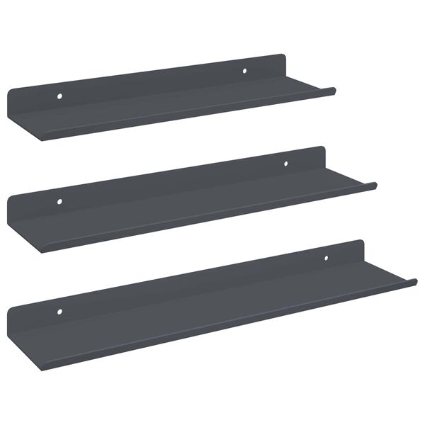 vidaXL Estante flotante 3 pcs Antracita 40 x 9 x 2,5 cm Acero