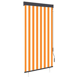 vidaXL Estor enrollable de exterior blanco y naranja 80x250 cm