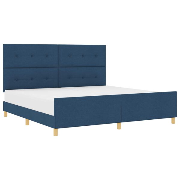vidaXL Estructura de cama con cabecera Azul 200 x 200 cm tela