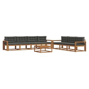 vidaXL Conjunto de sof&aacute;s de exterior 8 pcs Natural y Antracita