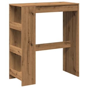 vidaXL Mesa alta con estantes madera roble artisian 90x40x103,5 cm