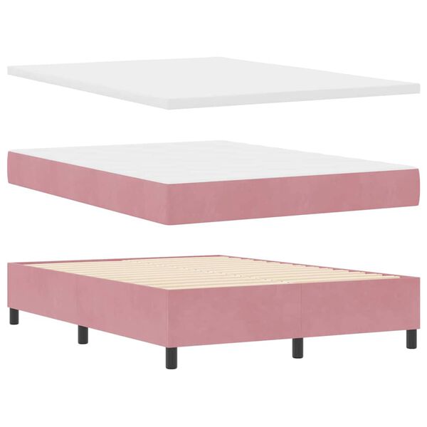 vidaXL Cama tipo Box Spring con cabecera Rosa 160 x 200 cm Terciopelo