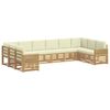vidaXL Conjunto de sof&aacute;s de exterior 10 uds. Blanco y Crema Poli&eacute;ster