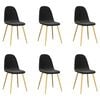 vidaXL Silla de comedor 6 unidades terciopelo negro