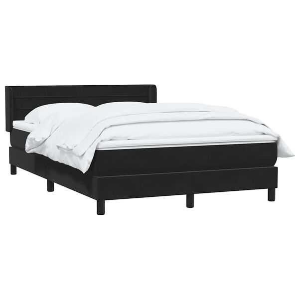 vidaXL Cama box spring con colch&oacute;n terciopelo negro 140x210 cm