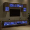 vidaXL Unidades de TV de Pared con LED 6 pcs Roble artesanal