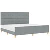 vidaXL Estructura de cama con cabecera Gris claro 200 x 200 cm tela