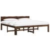 vidaXL Cama doble con cabecero ROSTOCK Marr&oacute;n Oscuro 180 x 200 cm
