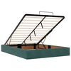 vidaXL Estructura de cama otomana con colch&oacute;n verde oscuro 140x200 cm