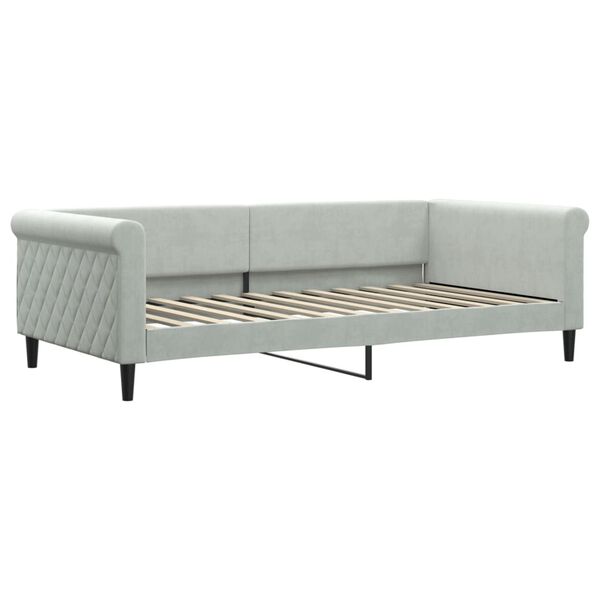 vidaXL Sofá cama nido con cajones terciopelo gris claro 100x200 cm
