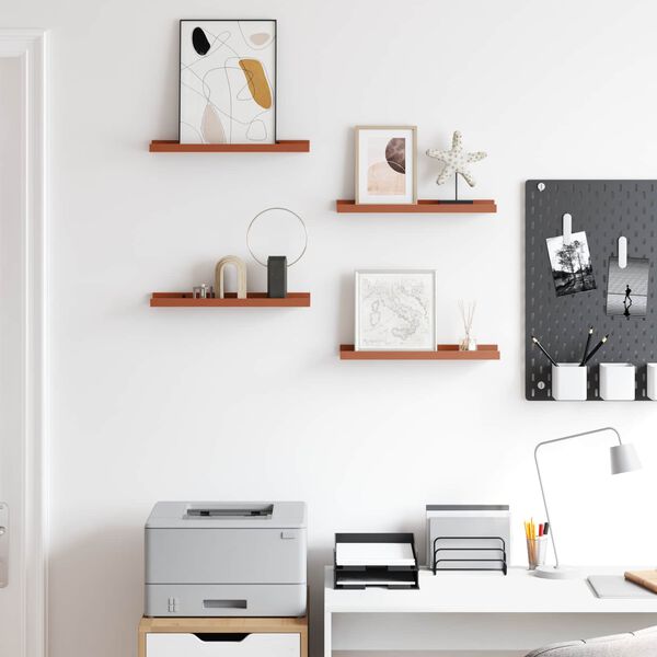 vidaXL Estante de pared 4 pcs Rojo 40 x 9 x 3 cm Madera de ingenier&iacute;a