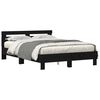 vidaXL Estructura de cama con LED Roble Negro 150 x 200 cm